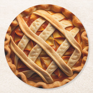Apple Pie Runder Pappuntersetzer