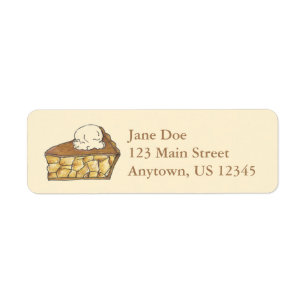 Apple Pie Slice mit Eis Cream Address Labels