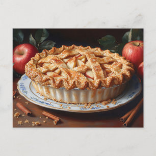 Apple Pie Vintag Inspiriert Malerei Postkarte