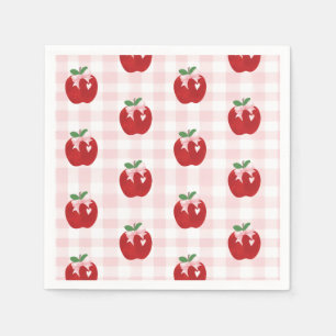 Apple Pink Bow Preppy Coquette 1. Geburtstag Serviette