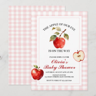 Apple Pink Schleife Vornehme Coquette Babyparty Einladung
