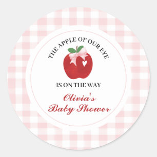 Apple Pink Schleife Vornehme Coquette Babyparty Runder Aufkleber