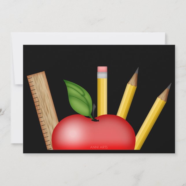 Apple-Postkarte des Lehrers Einladung (Vorderseite)