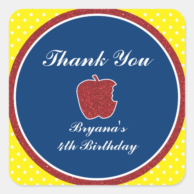 Apple Princess Gastgeschenk Sticker für Red Glitze (Vorderseite)