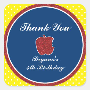 Apple Princess Gastgeschenk Sticker für Red Glitze
