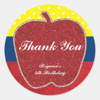 Apple Princess Gastgeschenk Sticker für Red Glitze