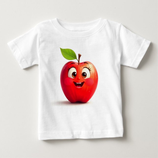 Apple printed Baby Fine Jersey T-Shirt (Vorderseite)