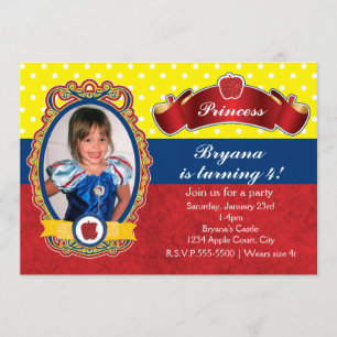Apple-Prinzessin Birthday Party Foto Invitations Einladung