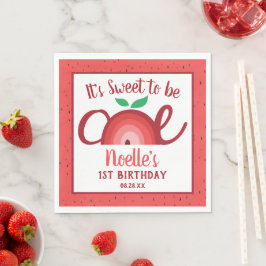 Apple Rainbow, Sweet to be One, 1st Birthday, Red Serviette