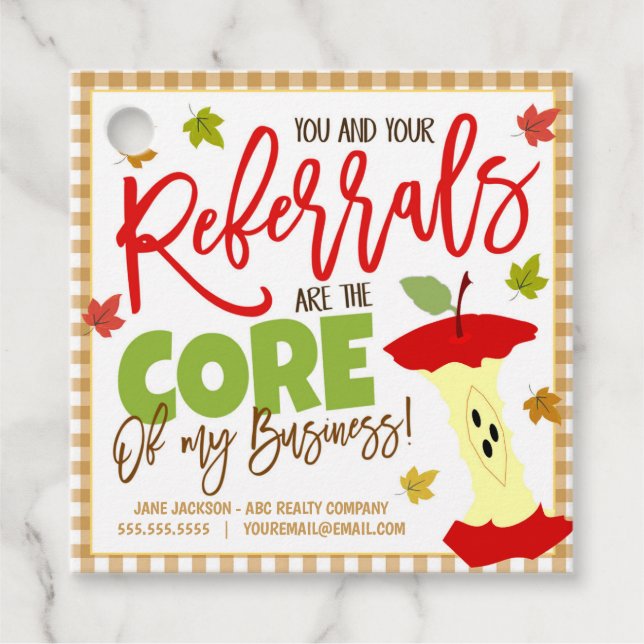 Apple Realtor Pop nach Tag Geschenkanhänger (Vorderseite)