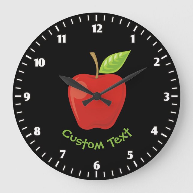 Apple Red Große Wanduhr (Vorderseite)
