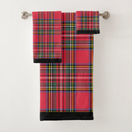 Apple Red Kariert 3 Stück Badetuch Set