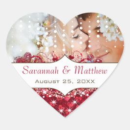 Apple Red Your Foto Romantic Heart Leaf Herz-Aufkleber