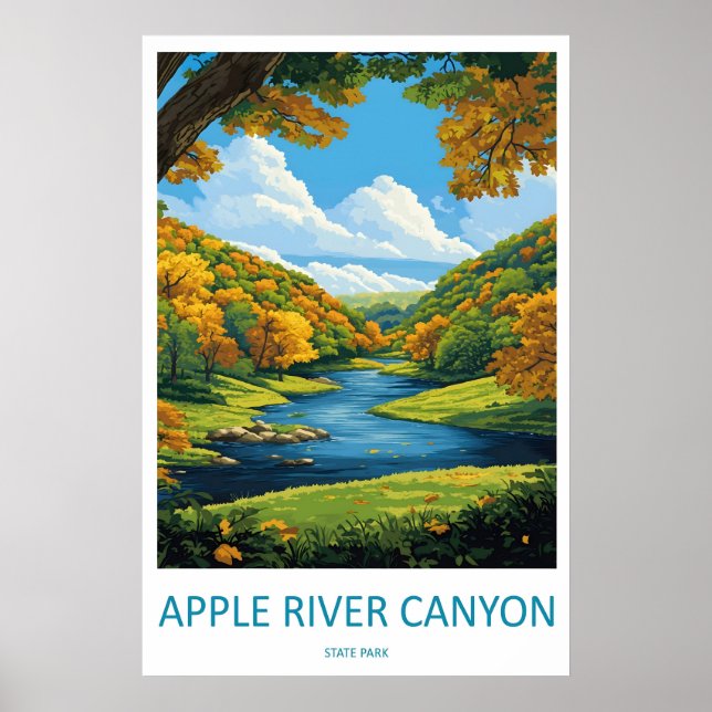 Apple River Canyon State Park Vintage Reise Poster (Vorne)