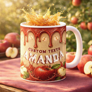 Apple Rot Beige Vintage Favor Retro-Gartenparty Kaffeetasse