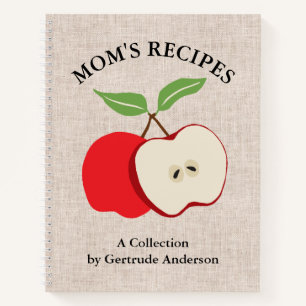 Apple Rustic Imitate Burlap Mama Rezept Cookbook Notizbuch