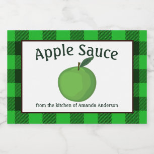Apple Sauce Canning behält sich Karierte GH Food L Lebensmitteletikett