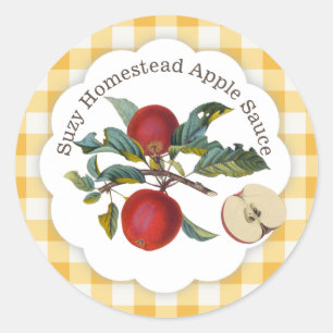 Apple Sauce Classic Gingham Runder Aufkleber