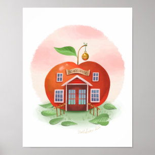 Apple Schoolhouse Art Print Poster