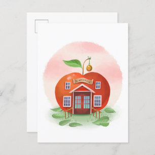 Apple Schoolhouse Postcard Postkarte