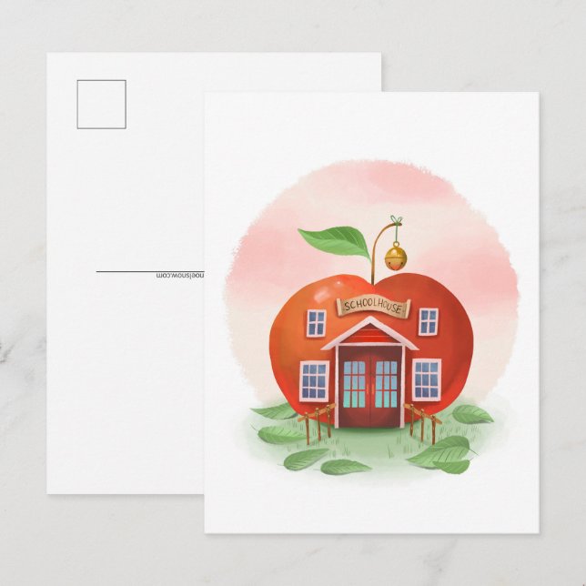 Apple Schoolhouse Postcard Postkarte (Vorne/Hinten)