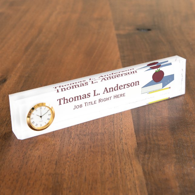 Apple-Schreibtisch-Nummernschild Namensplakette (Seite)