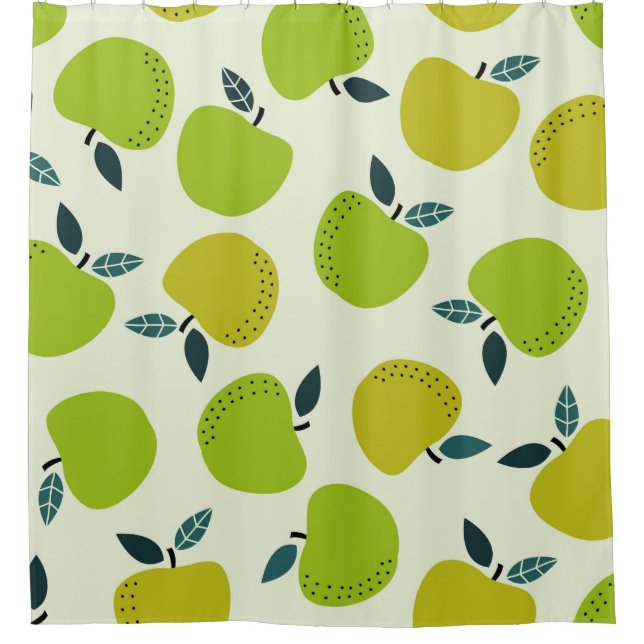 Apple seamless pattern. Fruit theme illustration.a Duschvorhang (Vorderseite)
