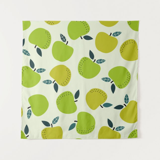 Apple seamless pattern. Fruit theme illustration.a Wandteppich (Vorderseite)