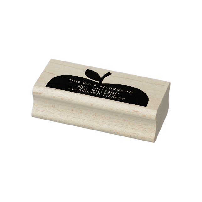 Apple-Silhouette der Lehrerbibliothek Gummistempel (Stempel)