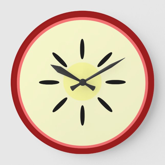 Apple Slice Große Wanduhr (Vorderseite)