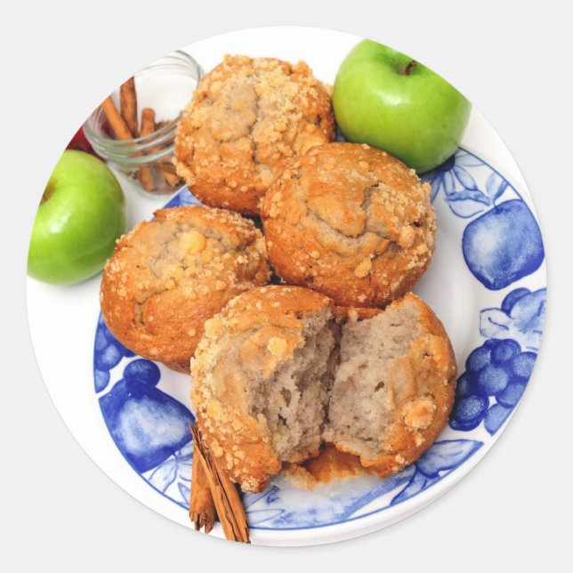 Apple Spice Muffin Runder Aufkleber (Vorderseite)