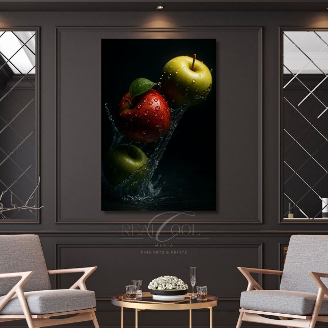 Apple Splash in Water - Fruchtfotografie Kunst Leinwanddruck (Von Creator hochgeladen)