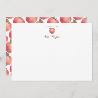 Apple Stationary Teacher Name Mitteilungskarte