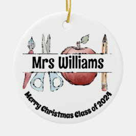 Apple Stift & Scherendesign - Geschenk für Lehrer Keramik Ornament