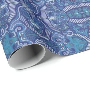 Apple Stripe Bohemisch Boho Arabesque Muster Green Geschenkpapier