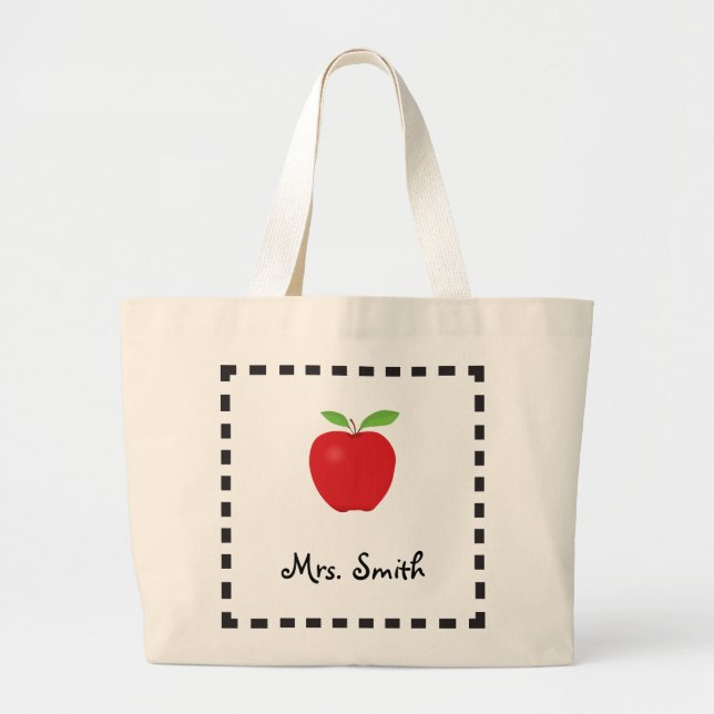 Apple Teacher Canvas Bag Jumbo Stoffbeutel (Vorne)