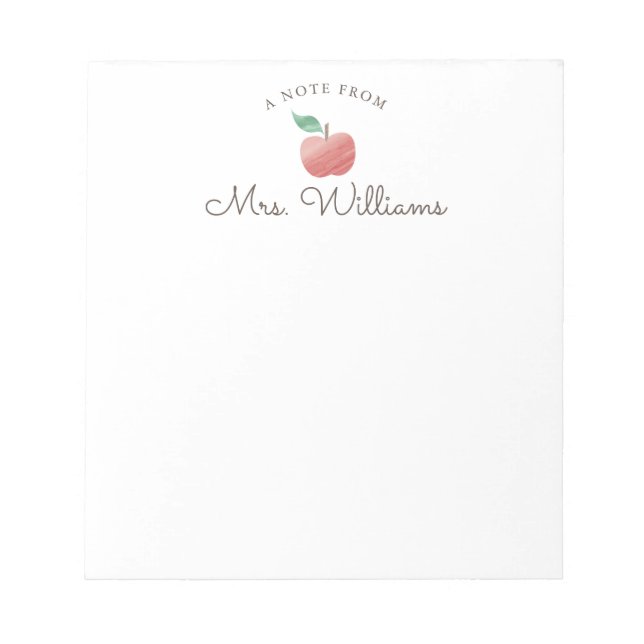 Apple Teacher Editor für Red Watercolor Notizblock (Vorderseite)