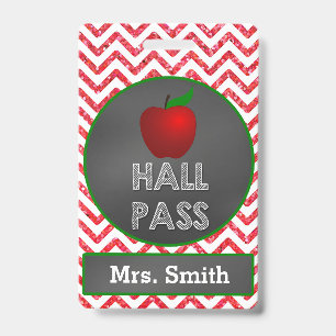 Apple Teacher Hall Pass für das Klassenzimmer Ausweis