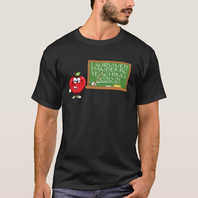 Apple Teacher I Survived Pandemic Teaching 2020 20 T-Shirt (Vorderseite)