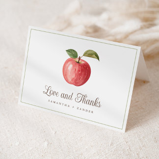 Apple Themed Baby Dusche Danke Karte