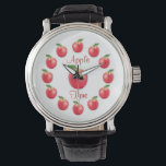 Apple Time Wristwatch Armbanduhr<br><div class="desc">Es ist Apple Time! Frische, natürliche Äpfel, ein Original, das aus meinem Garten zeichne. Personalisieren Sie Ihren eigenen Text, wenn Sie möchten. Weitere Produkte mit diesem Design finden Sie in der Apple Time Kategorie dieses Stores. Klicken Sie einfach auf meinen Shop Link oder Icon und scrollen. Besuchen Sie meine anderen...</div>