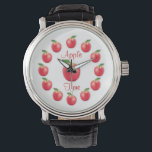 Apple Time Wristwatch Armbanduhr<br><div class="desc">Es ist Apple Time! Frische, natürliche Äpfel, ein Original, das aus meinem Garten zeichne. Personalisieren Sie Ihren eigenen Text, wenn Sie möchten. Weitere Produkte mit diesem Design finden Sie in der Apple Time Kategorie dieses Stores. Klicken Sie einfach auf meinen Shop Link oder Icon und scrollen. Besuchen Sie meine anderen...</div>