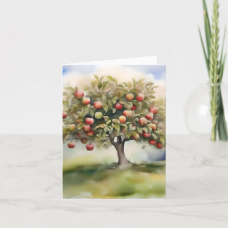 Apple Tree Day A - 6. Januar - Wasserfarbe & Pen Feiertagskarte