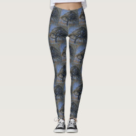 Apple Tree, Pointillist-Version von Piet Mondrian Leggings