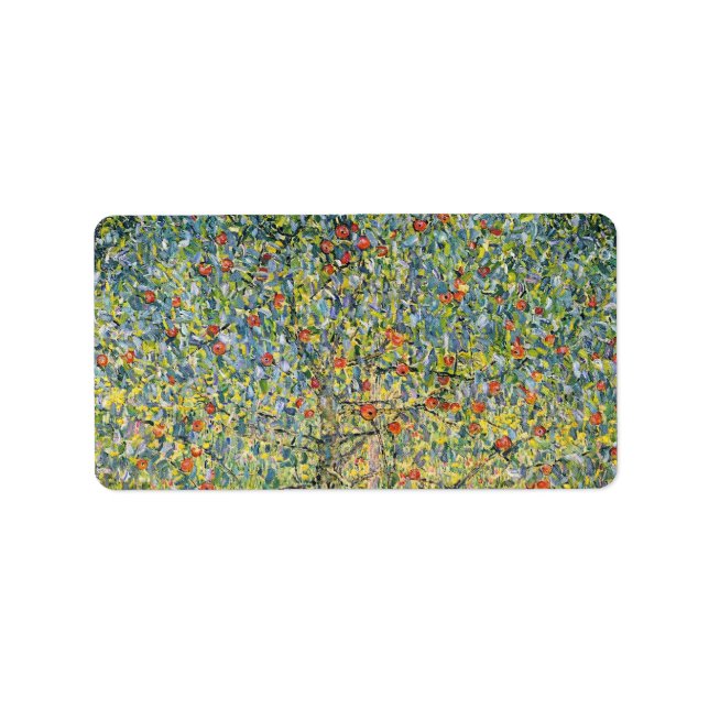 Apple Tree von Gustav Klimt, Vintager Jugendstil Adressaufkleber (Vorne)