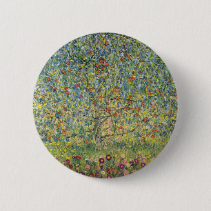 Apple Tree von Gustav Klimt, Vintager Jugendstil Button