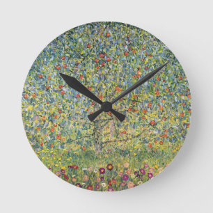 Apple Tree von Gustav Klimt, Vintager Jugendstil Runde Wanduhr