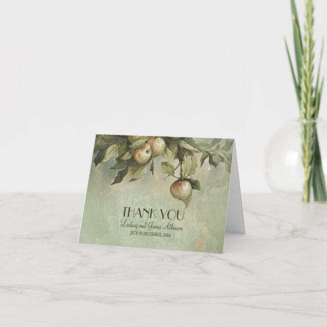 Apple Tree Wedding danke Ihnen Karten (Vorderseite)