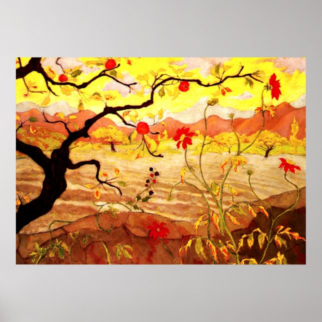 Apple Tree with Red Fruit - Paul Ranson Kunstwerk Poster (Vorne)