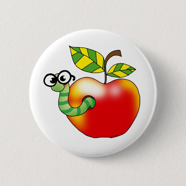 Apple u. Wurm, zurück zu Schule Button (Vorderseite)